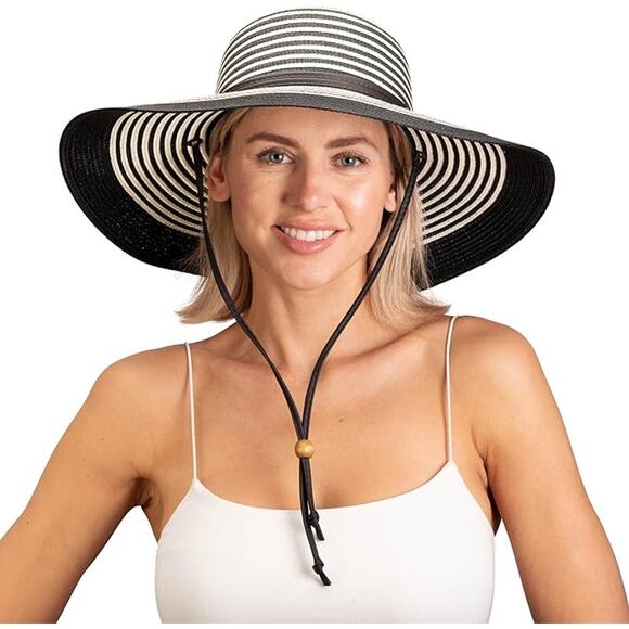 Sloggers Womens Hat Sz Medium Braided Sun Wide Brim Beach Packable Cruise UPF50 - Picture 1 of 14